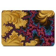 Creative Abstract Structure Texture Flower Pattern Black Material Textile Art Colors Design  Large Doormat  by Vaneshart