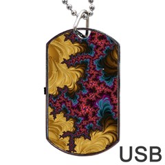 Creative Abstract Structure Texture Flower Pattern Black Material Textile Art Colors Design  Dog Tag Usb Flash (one Side)
