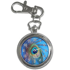 Nature Bird Wing Texture Animal Male Wildlife Decoration Pattern Line Green Color Blue Colorful Key Chain Watches by Vaneshart