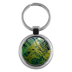 Laptop Computer Technology Leaf Line Green Biology Communication Electronics Illustration Informatio Key Chain (round) by Vaneshart