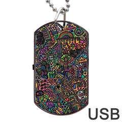 Awesome Abstract Pattern Dog Tag Usb Flash (one Side) by Vaneshart