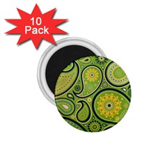 Texture Leaf Pattern Line Green Color Colorful Yellow Circle Ornament Font Art Illustration Design  1 75  Magnets (10 Pack)  by Vaneshart