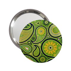 Texture Leaf Pattern Line Green Color Colorful Yellow Circle Ornament Font Art Illustration Design  2 25  Handbag Mirrors