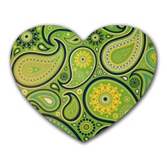 Texture Leaf Pattern Line Green Color Colorful Yellow Circle Ornament Font Art Illustration Design  Heart Mousepads by Vaneshart