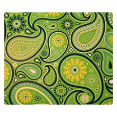 Texture Leaf Pattern Line Green Color Colorful Yellow Circle Ornament Font Art Illustration Design  Double Sided Flano Blanket (small) 