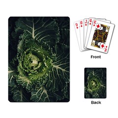 Plant Leaf Flower Green Produce Vegetable Botany Flora Cabbage Macro Photography Flowering Plant Playing Cards Single Design (rectangle) by Vaneshart