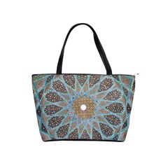 Vintage Flower Floral Pattern Line Tile Circle Art Design Symmetry Mosaic Culture Dome Shape Persian Classic Shoulder Handbag by Vaneshart