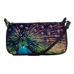 Bird Biology Fauna Material Chile Peacock Plumage Feathers Symmetry Vertebrate Peafowl Shoulder Clutch Bag by Vaneshart