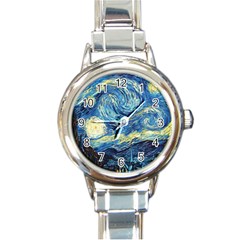 Starry Night Round Italian Charm Watch by Vaneshart