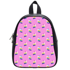 Rainbow Birthday Cake Pattern2 School Bag (small) by bloomingvinedesign