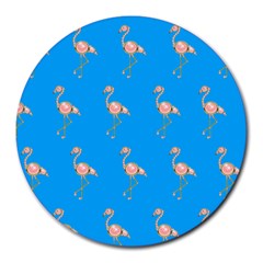 Flamenco Birds Exotic Nice Pink Round Mousepads by Mariart