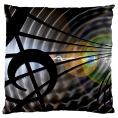 Music Treble Clef Minimal Large Cushion Case (two Sides) by Alisyart