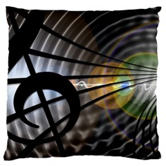 Music Treble Clef Minimal Standard Flano Cushion Case (one Side)