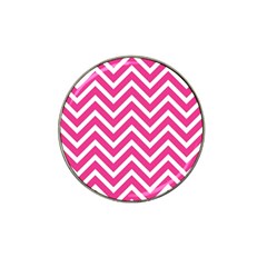Chevrons Zigzag Pattern Design Pink White Hat Clip Ball Marker (10 Pack) by Wegoenart