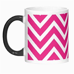 Chevrons Zigzag Pattern Design Pink White Morph Mugs by Wegoenart