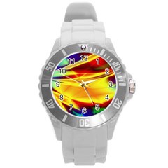 Color Concept Colors Colorful Round Plastic Sport Watch (l) by Wegoenart