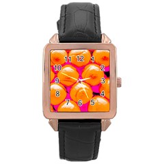 Pop Art Tennis Balls Rose Gold Leather Watch  by essentialimage