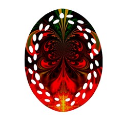 Digital Arts Fractals Futuristic Oval Filigree Ornament (two Sides) by Wegoenart