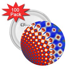 Digital Arts Fractals Futuristic Red Blue 2 25  Buttons (100 Pack) 