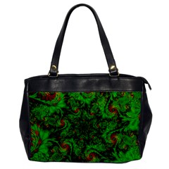 Art Artwork Fractal Digital Art  Green Oversize Office Handbag by Wegoenart