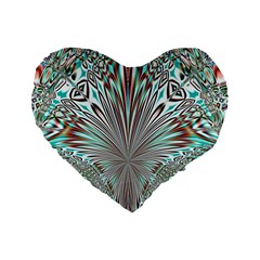 Crystal Design Crystal Pattern Glass Standard 16  Premium Flano Heart Shape Cushions by Wegoenart