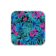 Leaves Picture Tropical Plant Rubber Square Coaster (4 Pack) 