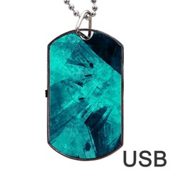 Background Texture Pattern Blue Dog Tag Usb Flash (two Sides) by Wegoenart