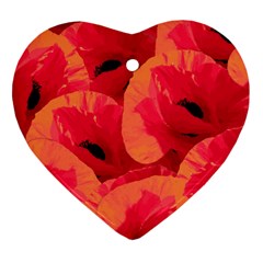 Poppies  Heart Ornament (two Sides) by HelgaScand