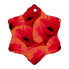 Poppies  Snowflake Ornament (two Sides) by HelgaScand