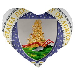 Seal Of United States Department Of Agriculture Large 19  Premium Flano Heart Shape Cushions by abbeyz71