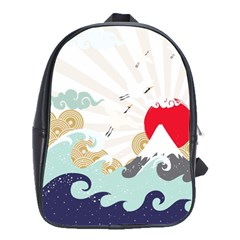 Mountain Sun Japanese Illustration School Bag (large) by Vaneshart