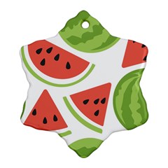 Watermelon Juice Auglis Clip Art Watermelon Snowflake Ornament (two Sides)