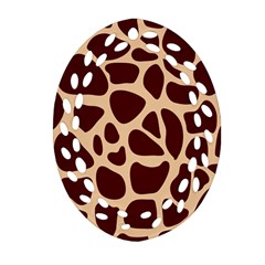 Animal Print Giraffe Patterns Oval Filigree Ornament (two Sides)