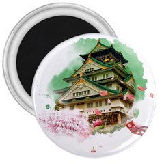 Osaka Castle Nagoya Castle Kumamoto Castle 3  Magnets by Vaneshart