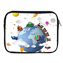 Earth Rocket Vector Earth Apple Ipad 2/3/4 Zipper Cases