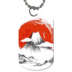 Mount Fuji Mountain Ink Wash Painting Dog Tag (One Side)