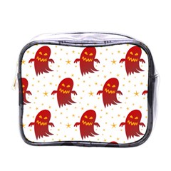 Ghost Halloween Drawing Flower Leaf Mini Toiletries Bag (one Side)