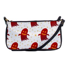 Ghost Halloween Drawing Flower Leaf Shoulder Clutch Bag