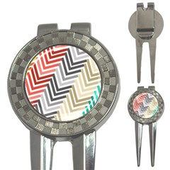 Abstract Colorful Geometric Pattern 3-in-1 Golf Divots