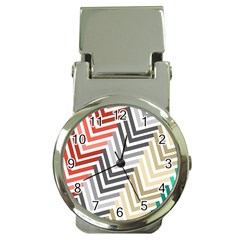 Abstract Colorful Geometric Pattern Money Clip Watches by Vaneshart