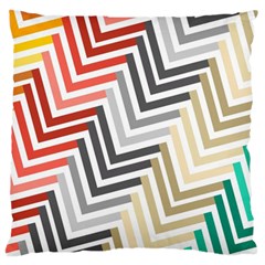 Abstract Colorful Geometric Pattern Large Flano Cushion Case (one Side)