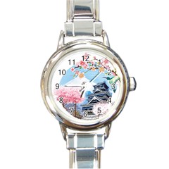 Japan National Cherry Blossom Festival Japanese Round Italian Charm Watch