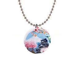 Japan National Cherry Blossom Festival Japanese 1  Button Necklace