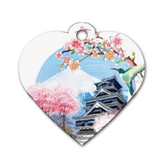 Japan National Cherry Blossom Festival Japanese Dog Tag Heart (one Side) by Vaneshart