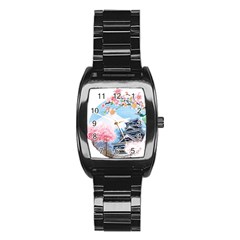 Japan National Cherry Blossom Festival Japanese Stainless Steel Barrel Watch