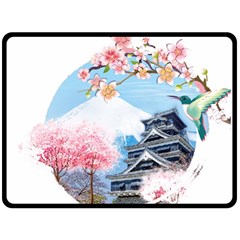 Japan National Cherry Blossom Festival Japanese Double Sided Fleece Blanket (Large) 