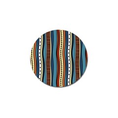 Stripes Hand Drawn Tribal Colorful Background Pattern Golf Ball Marker by Vaneshart