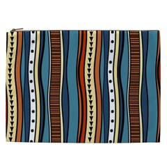 Stripes Hand Drawn Tribal Colorful Background Pattern Cosmetic Bag (xxl) by Vaneshart