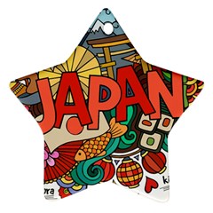 Earthquake And Tsunami Drawing Japan Illustration Ornament (Star)