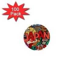 Earthquake And Tsunami Drawing Japan Illustration 1  Mini Buttons (100 pack) 